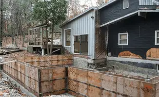 Prepared site with foundation forms for home remodeling and addition project in Los Angeles, CA